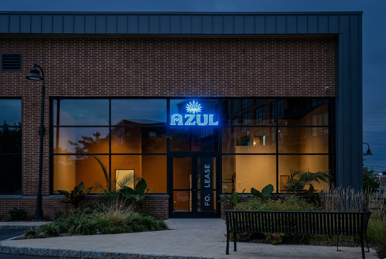 The candlelit dining room and mezcal bar at Azul on River Street before evening service