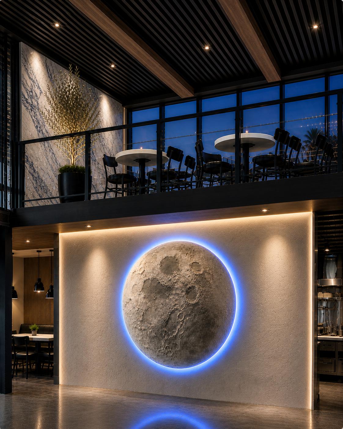 The moon wall at Azul